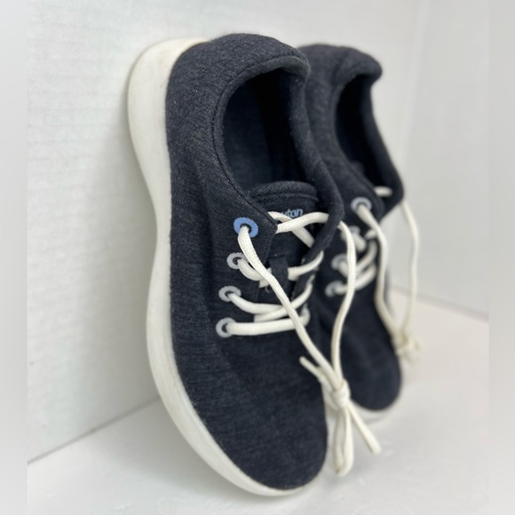 Le Mouton Womens Wool Lace Up Sneakers Black/Wh/Heather Sz 8 VGUC No Box - Picture 13 of 16